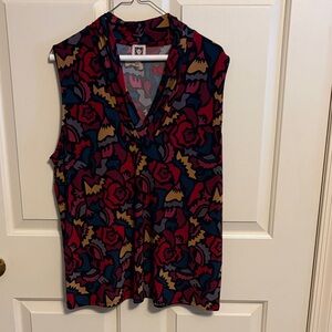 Anne Klein Multicolor Floral V-Neck Blouse